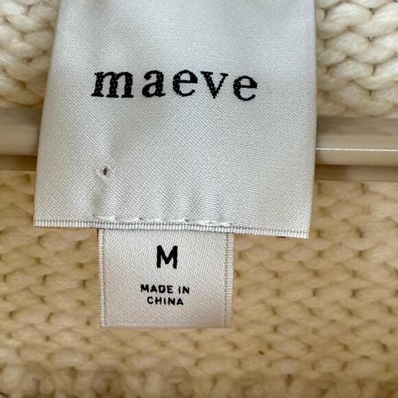 Maeve Anthropologie High-Collar Mixed-Stitch Cardigan Sweater Oversize M NEW - Picture 7 of 7